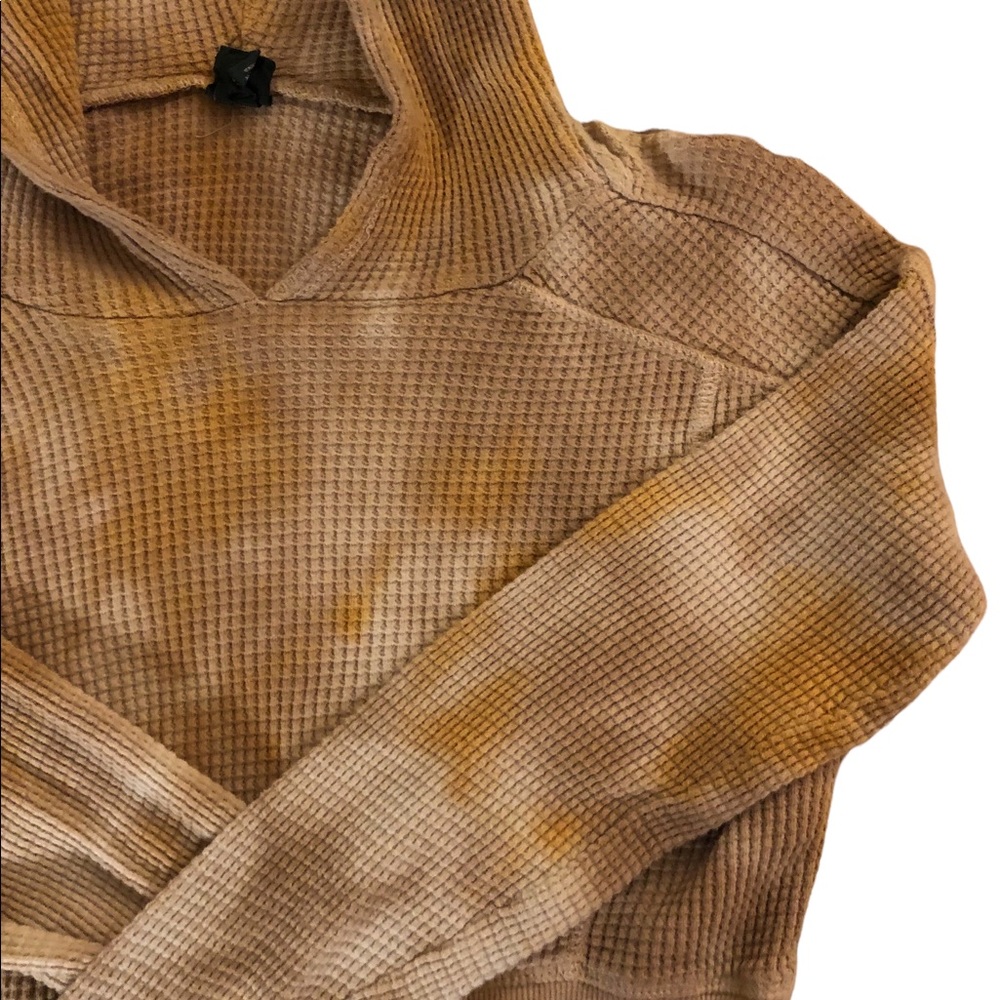 Yellow Tie Dye Crop Hoodie LoungeWear